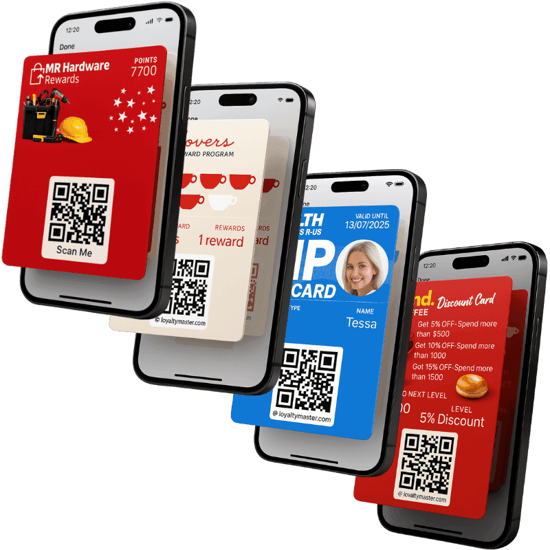 Digital loyalty cards created with the Loyaltymaster platform