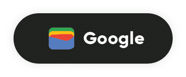 Button featuring the Google logo with a rainbow-colored top layer and a digital loyalty card icon, set against a dark rectangular background.