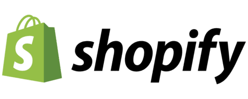 Shopify logo featuring a green shopping bag icon with a white S and the word Shopify in black text ideal for businesses offering digital loyalty card solutions